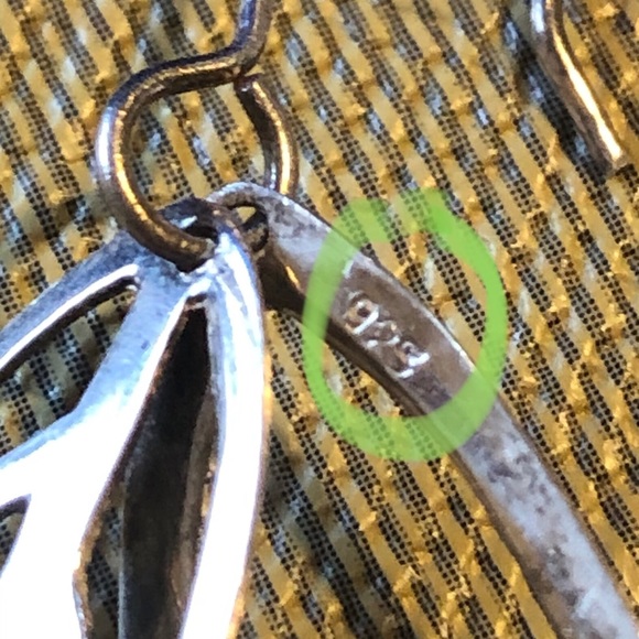 Sterling Silver Leaf Earrings - Picture 3 of 5